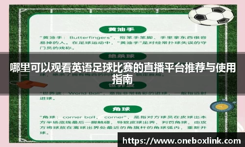 哪里可以观看英语足球比赛的直播平台推荐与使用指南